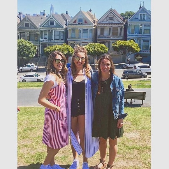 Red Strip Button-Front Dress - Picture 4 of 4